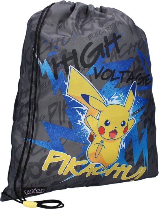 4KidsOnly Vadobag Pokemon Gymtas - Zwemtas - 40 cm - Zwart - Voor Kinderen