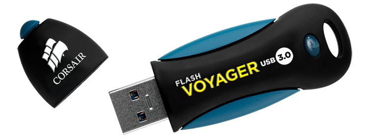 Corsair Voyager USB Flash Drive - 256GB - USB 3.2 Gen 1 - Black/Blue