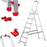 Baulich Aluminium keukentrap met haak - 7 treden met antislip treden - werkhoogte 340 cm, draagkracht 125 kg