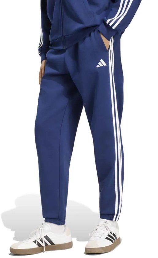 Adidas Essentials 3 Stripes Fleece Tapered Cuffed Joggers Blauw M