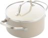 GreenChef Nordics Poêle à induction en céramique avec couvercle 16cm/1.58L - Sans PFAS - Crème