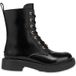 Moschino City Love Combat Boots In Abrasive Calfskin Black