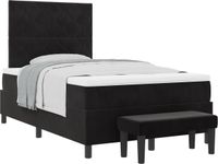 vidaXL Boxspringbed met hoofdeinde, zwart, 190 x 120 cm, fluweel