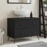 Prolenta Maison Exclusive Meuble sous-lavabo exclusif - Modèle BREDA, couleur noire, dimensions 82 x 41 x 59 cm, fabriqué en panneaux de particules
