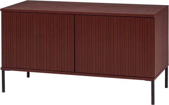 WOOOD New Gravure Tv Meubel - Grenen - Bordeauxrood - 56x100x44