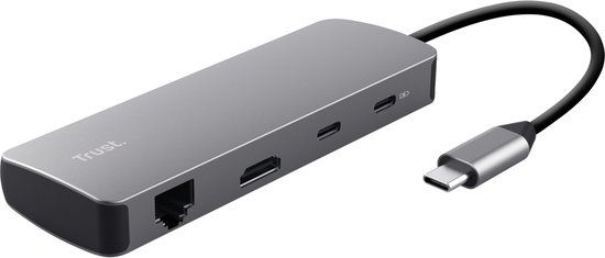 Trust Vylor 8-in-1 adapter met meerdere poorten - Laptop adapter - USB‑C‑hub