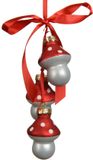 Kaemingk Boule décorative Amanite 3 pièces Rouge Blanc Verre