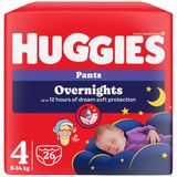 Huggies Overnight luiers voor 's nachts, maat 4 (9-14 kg), absorberende luiers voor 's nachts, Disney-design, verpakking met 26 broekjes