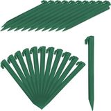 Relaxdays haringen 31 cm - set van 32 stuks - kunststof - lang - voor zachte bodem - groen
