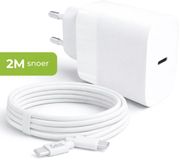 iSetchi 40W USB-C Snellader – USB-C naar USB-C Kabel 2M Inclusief – Power Delivery Adapter – Voor USB-C Apparaten – Wit