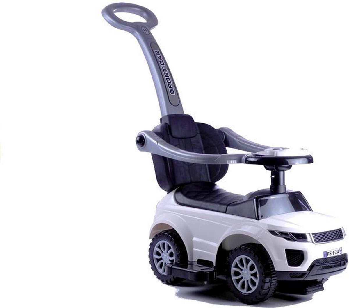 Lean Toys Schuifauto met schuifstang 614W wit glijvoertuig kinderauto glijbaan