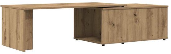 vidaXL Salontafel 150x50x35 cm bewerkt hout artisanaal eikenkleur