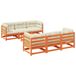 VidaXL 7-delige Loungeset met Kussens, Massief Grenenhout, Wasbruin