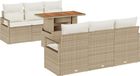 vidaXL Tuinbank Set 7-delig Beige en Crèmekleurig