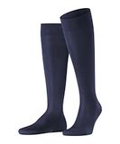 FALKE Tiago lang eenkleurig fil d'Ecosse katoen kniekousen heren blauw - maat 47-48
