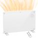 Homcom Radiateur électrique mural ou sur pied, écran LED, 1500 W, blanc | Chauffage électrique, convecteur en verre, minuterie 24 heures ou hebdomadaire, thermostat, télécommande