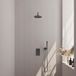 Brauer Gunmetal Edition Thermostatische Regendoucheset Inbouw - Hoofddouche 20 cm - Gebogen Wandarm - 3 Weg - Handdouche Staaf - Doucheslang - Wandaansluitbocht - Gunmetal