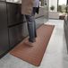 Markenlos Keukenloper 44 x 120 cm, anti-vermoeidheid keukentapijt wasbaar antislip leren tapijt keuken oliebestendig waterdicht voor keuken, eetkamer, woonkamer, kantoor (bruin)