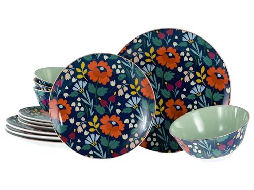 CreaTable 20828 Folklore Blauw 12-delige Serviesset