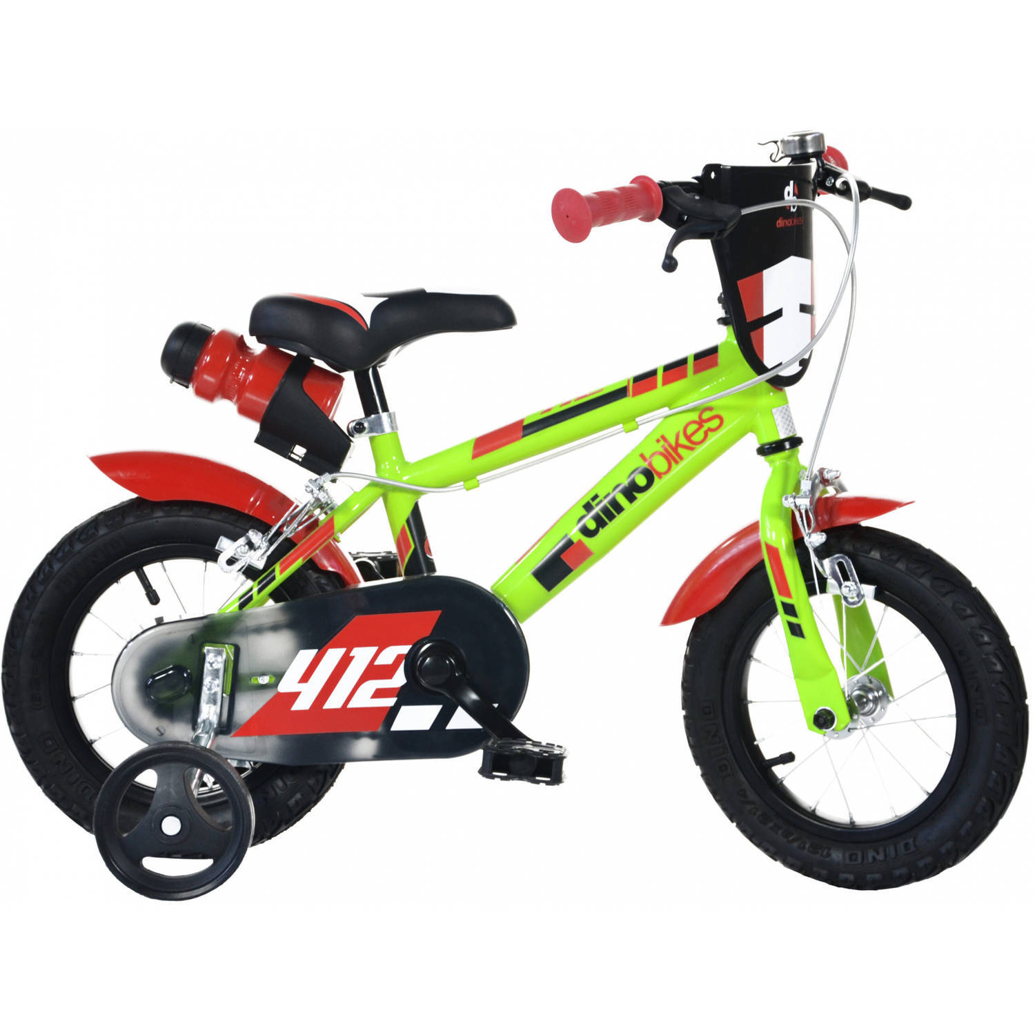 Dino jongensfiets sfera 12 inch 21 cm jongens knijprem lichtgroen