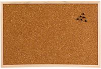 Cosy & Trendy Prikbord van kurk - houten rand - 58 x 39 cm - school/kantoor/keuken -