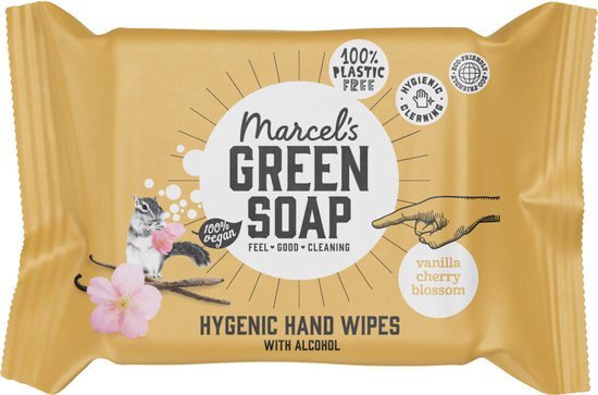 Marcel Green Soap Marcel's Green Soap Hand doekjes Vanille en Kersenbloesem 15 stuks