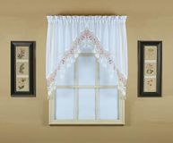 Today's Curtain Vintage Macramé Organza Swag 96,5 cm Wit/Rose 58" B x 38" L