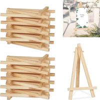 Mini chevalet - Porte-menu et porte-photo en bois - Lot de 20