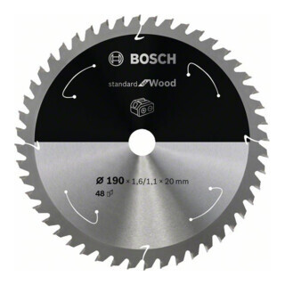 Bosch Bosch cirkelzaagblad Standard for Wood voor accuzagen 190x1,6/1,1x20, 48 tanden Aantal:1
