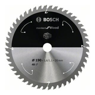 Bosch cirkelzaagblad Standard for Wood 190mm - 48 tanden