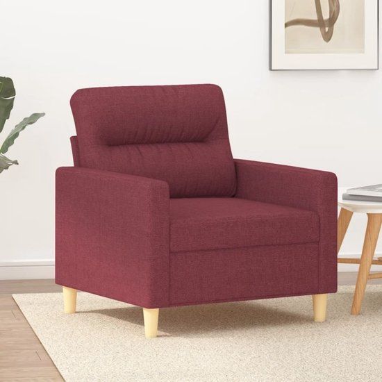 vidaXL Fauteuil 60 cm stof wijnrood