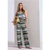 STREET ONE Broek beige / lichtblauw / spar / lichtgroen