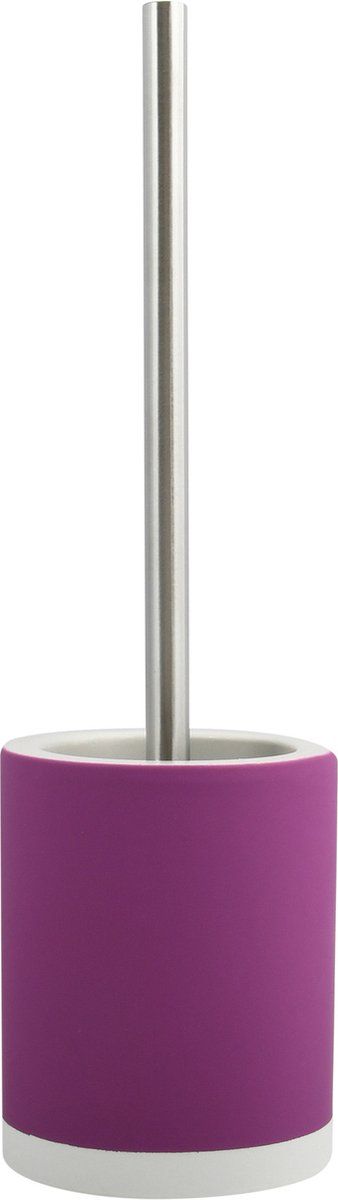 MSV Shine Toilet/wc-borstel houder - keramiek/metaal - paars - 38 cm