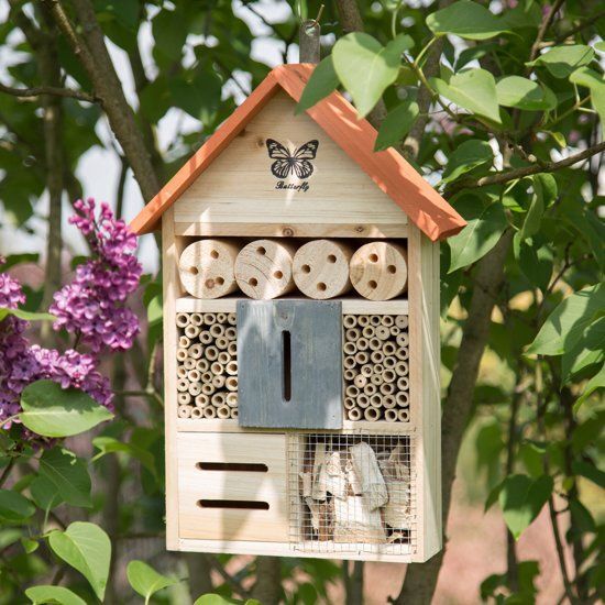 Relaxdays - insectenhuis butterfly - vlinder - insectenhotel - bijen huis - tuin