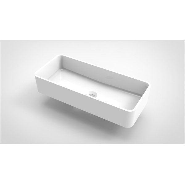 Arcqua Case opbouw waskom rechthoek 60x26cm glans wit WAS103654