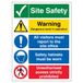 VSafety Multi Hazard Site Safety Site Tick waarschuwingsbord - 300mm x 400mm - 1mm Rigid Plastic