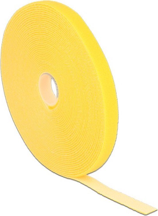 Delock Klittenband rol 13mm / geel (10 meter)