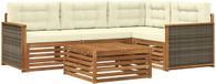 vidaXL Hoek loungeset Acacia hout Naturel et crème