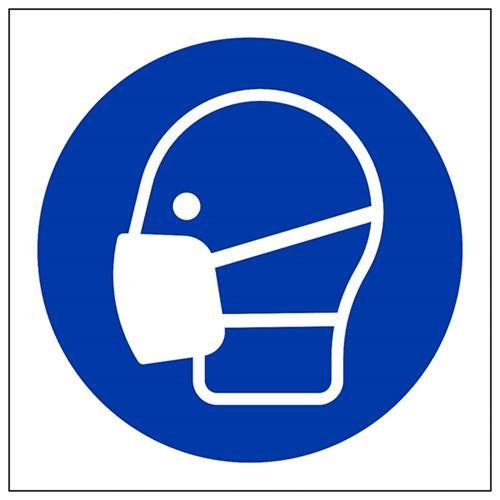 VSafety 41035AF-R - Verplicht PBM-te-ken - Stijf kunststof - 100x100mm - Blauw