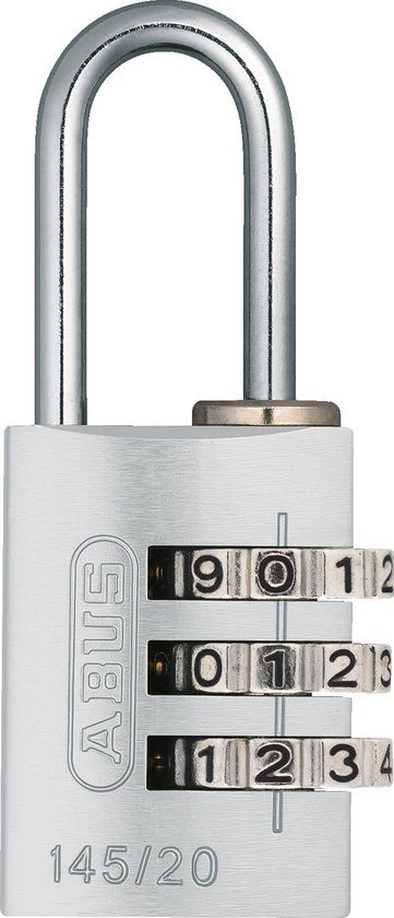 Abus Cijferslot 145/20 Massief Aluminium Zilver - Hangslot - Zilver