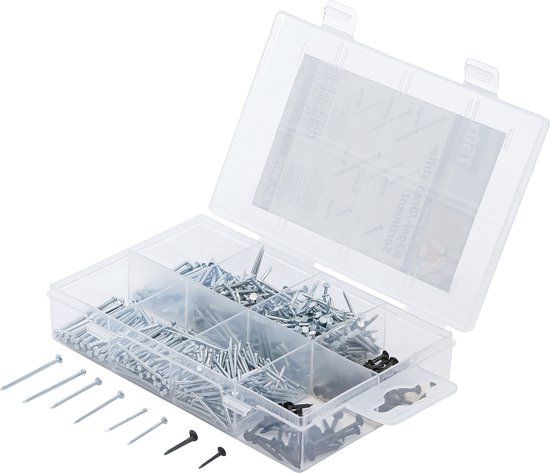 BGS Assortiment draadnagels - 750 delig - Platte spijker - Platte kop