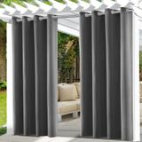 Omgoods - Rideaux d'extérieur - Set de 2, Résistant aux intempéries, 132 x 215 cm, Gris