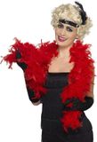 Merkloos Carnaval Verkleed veren boa - 2x stuks - rood - 150 cm