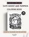 Monochrome Cute Ghost and Pumpkin Coloring Book: 32 Bold & Easy Halloween Designs for Relaxing Coloring