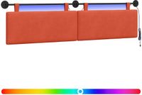 vidaXL Hangend hoofdbord Rood-oranje Corduroy stof