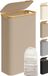 Songmics Slanke wasmand met deksel, 65L, opvouwbaar, bamboe handgrepen, kameelbruin