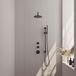 Brauer Black Edition Thermostatische Regendoucheset Inbouw - Hoofddouche 20 cm - Gebogen Wandarm - Handdouche Staaf - Doucheslang - Geintegreerde Glijstang - Mat Zwart