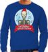 Bellatio Decorations Shoppartners Bv Foute Kersttrui / sweater - Last Christmas I gave you my heart - skelet - blauw voor heren - kerstkleding / kerst outfit M