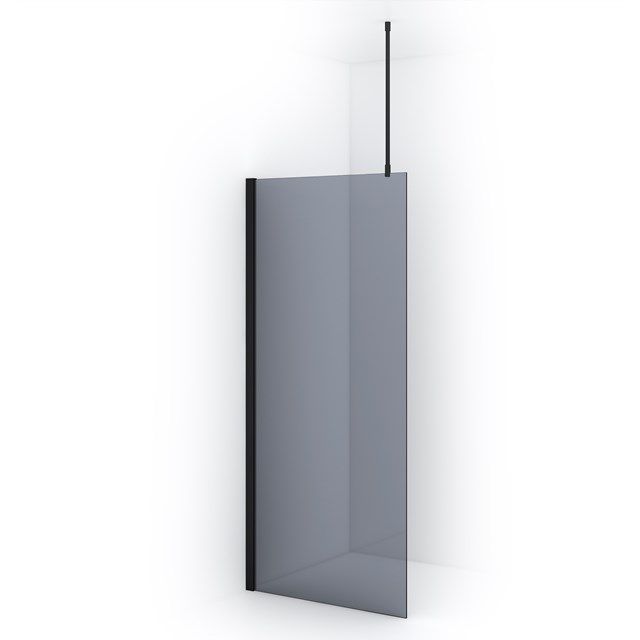 Maxaro Inloopdouche Diamond 90cm 8mm Rookglas Veiligheidsglas Mat Zwart