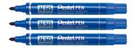 Pentel N50 permanente marker conische punt blauw 3 stuks